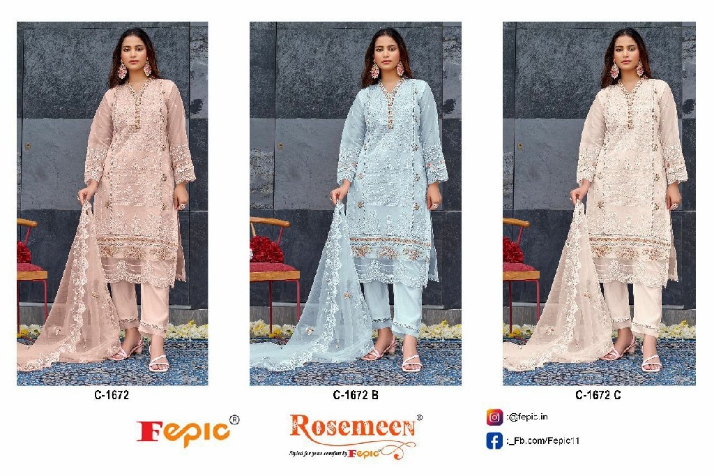 Fepic Rosemeen C-1672 Wholesale Pakistani Concept Pakistani Suits