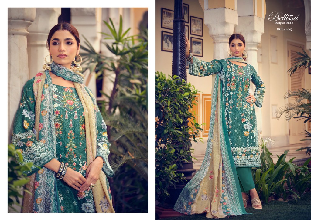 BELLIZA DESIGNER NAIRA VOL 27 DIGITAL PRINT COTTON UNSTITCH SALWAR KAMEEZ WITH MUL MUL DUPATTA