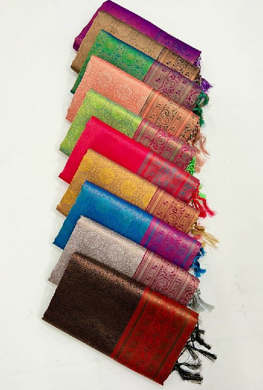 Rajtex Kamiya Silk Wholesale Chaap Handloom Weaving Silk Festive Sarees