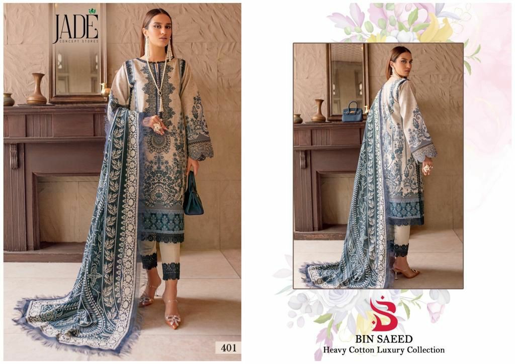 Jade Bin Saeed Vol-4 Wholesale Heavy Cotton Luxury Collection Dress Material