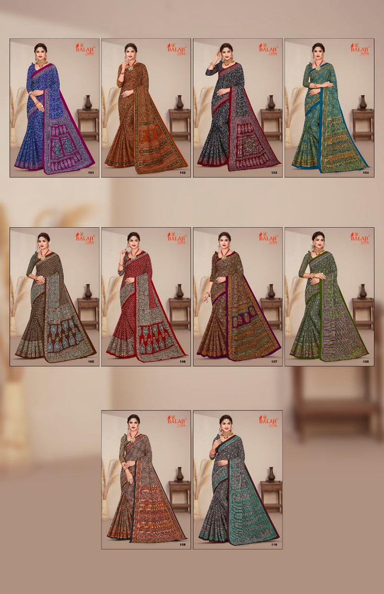 Balaji Ajark Masleen Wholesale Pure Cotton Printed Dress Material