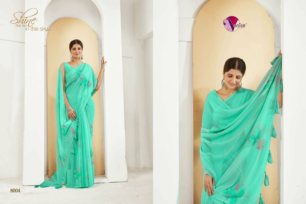 HT Venice Flora Wholesale Georgette With Brush Print Ethnic Sarees