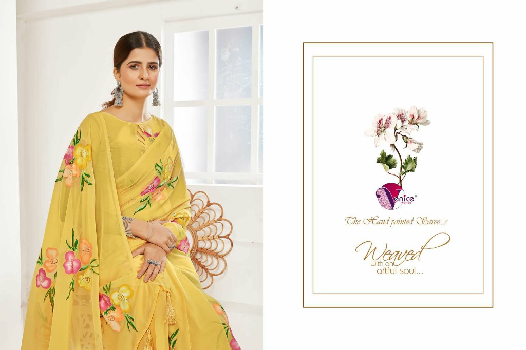 HT Venice Flora Wholesale Georgette With Brush Print Ethnic Sarees