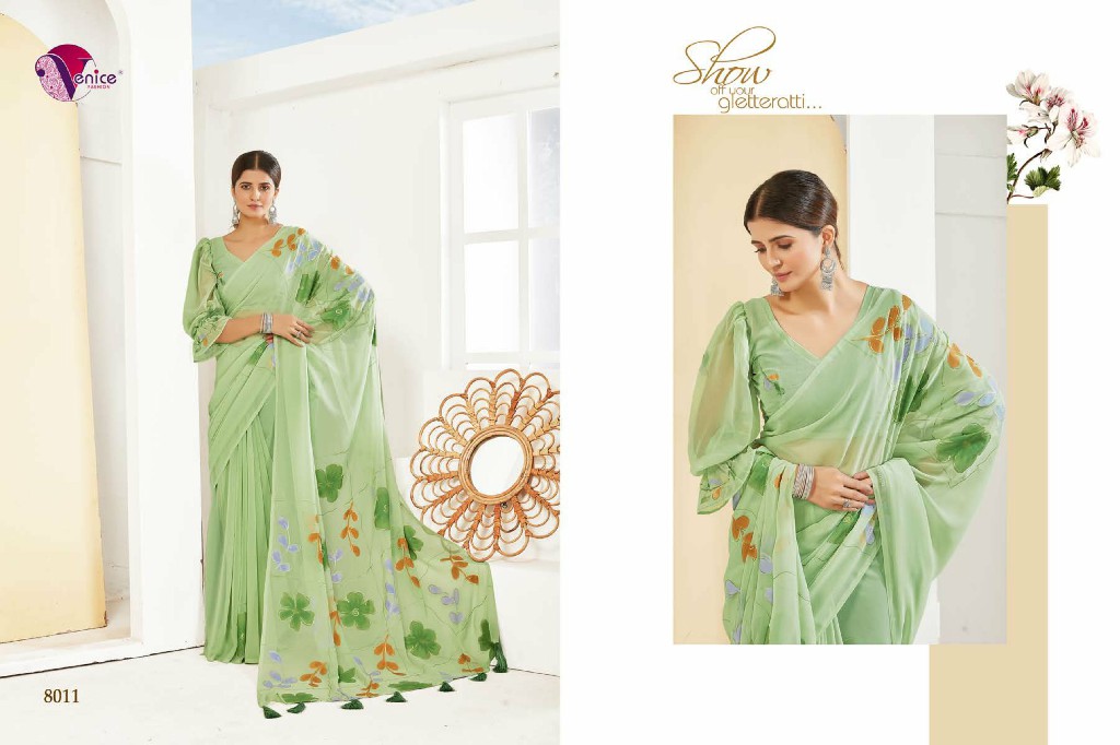 HT Venice Flora Wholesale Georgette With Brush Print Ethnic Sarees