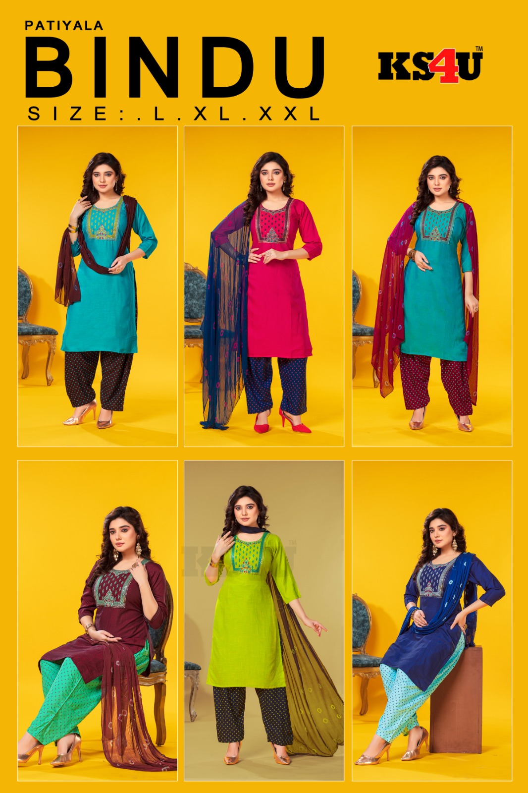 KS4U Bindu Patiyala Wholesale Readymade Patiyala Suits