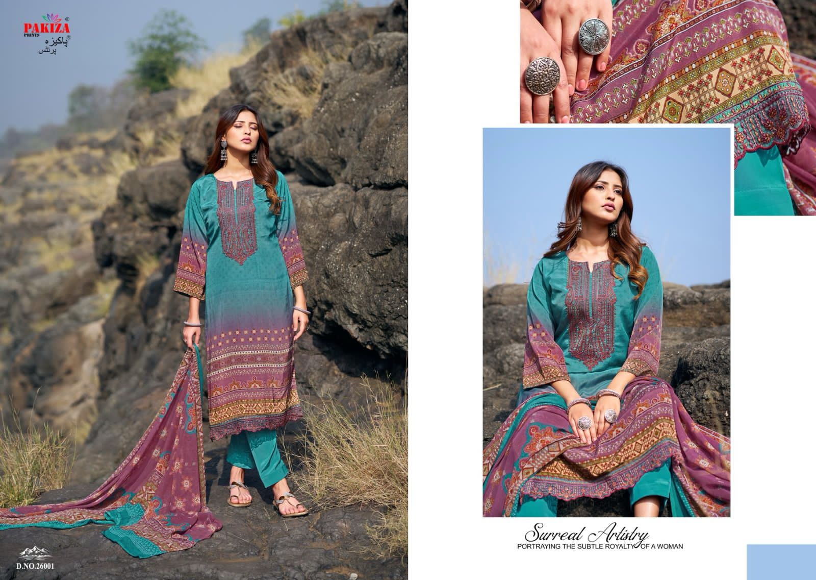 Pakiza Gulnaz Vol-26 Wholesale Heavy Kashmiri Silk With Seroski Work Dress Material
