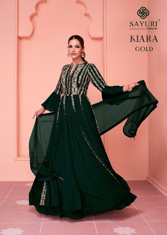 Sayuri Kiara Gold Wholesale Free Size Stitched With Can Can Gowns