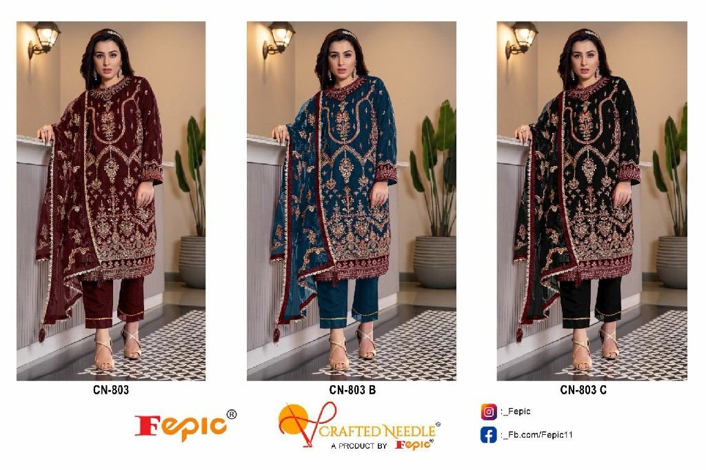 Fepic Crafted Needle CN-803 Wholesale Readymade Pakistani Suits