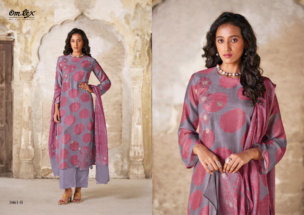 OMTEX QUDRAT FANCY MUSLIN DIGITAL PRINT EMBROIDERY UNSTITCH SALWAR KAMEEZ