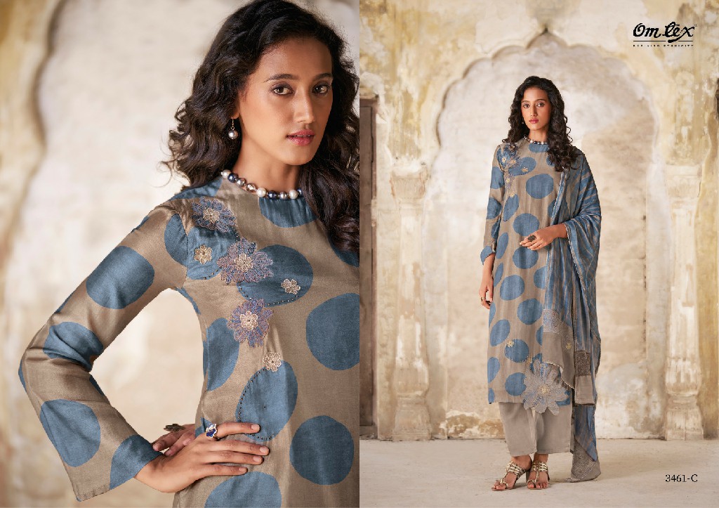 OMTEX QUDRAT FANCY MUSLIN DIGITAL PRINT EMBROIDERY UNSTITCH SALWAR KAMEEZ