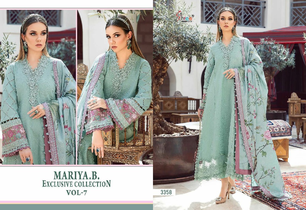 SHREE FAB MARIYA B EXCLUSIVE COLLECTION VOL 7 PAKISTANI EMBROIDERY SUIT MATERIAL