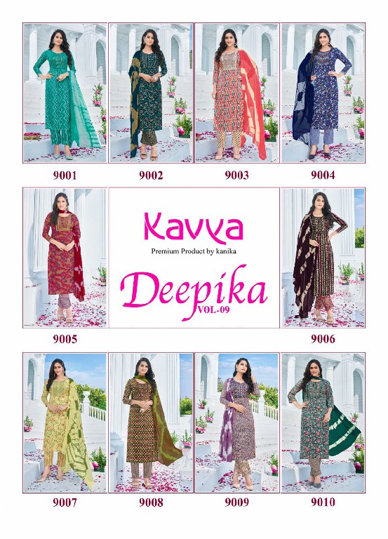 Kavya Deepika Vol-9 Wholesale Ready Made 3 Piece Dresses