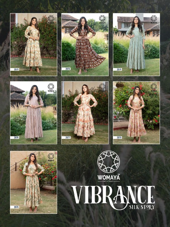 Womaya Vibrance Silk Story Wholesale Gown Style Kurtis