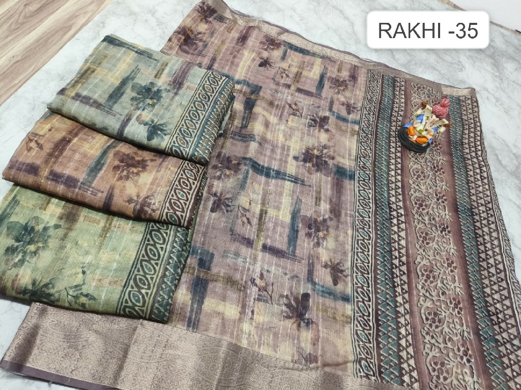 Kalpvelly Rakhi-35 Wholesale Natural Jut Sarees