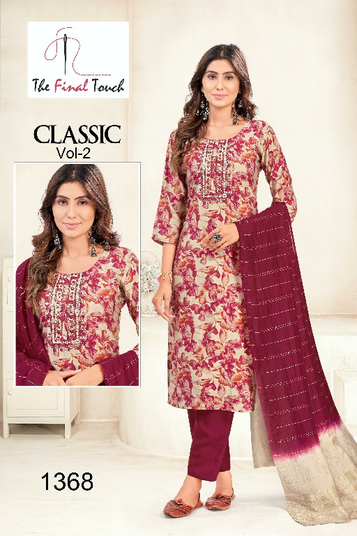 The Final Touch Classic Vol-2 Wholesale VIscose Modal Print Kurti With Pant And Dupatta