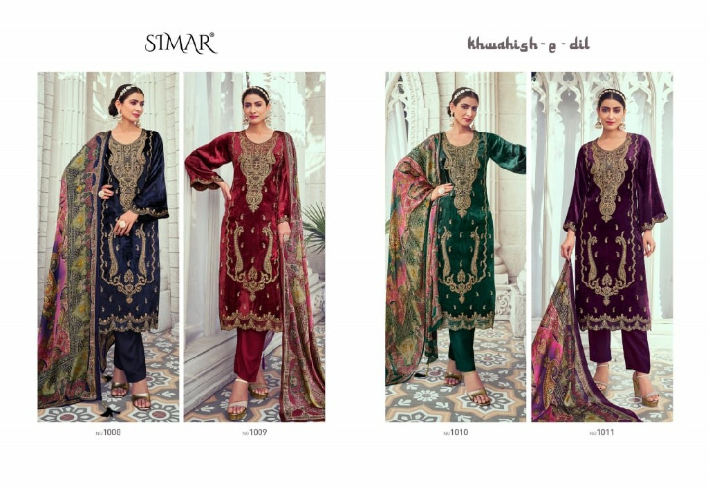 Glossy Simar Khwahish E Dil Wholesale Pure Viscose Velvet Winter Salwar Suits