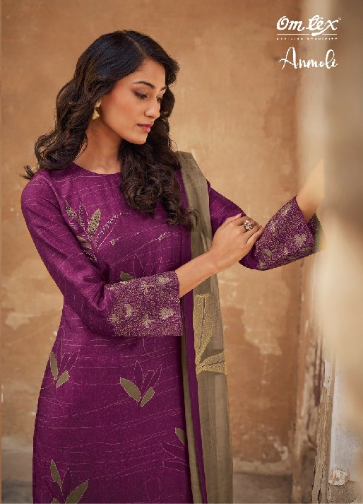 Omtex Anmoli Wholesale Russian Silk With Embroidery Hand Work Salwar Suits