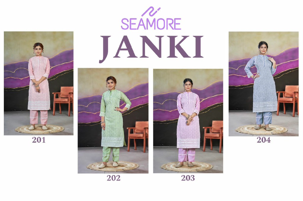 Seamore Janki Wholesale Women Kurta With Bottom Combo