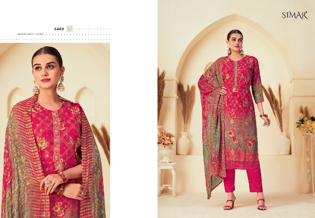Glossy Simar Sakina Wholesale Pure Viscose Organza Jacquard Salwar Suits