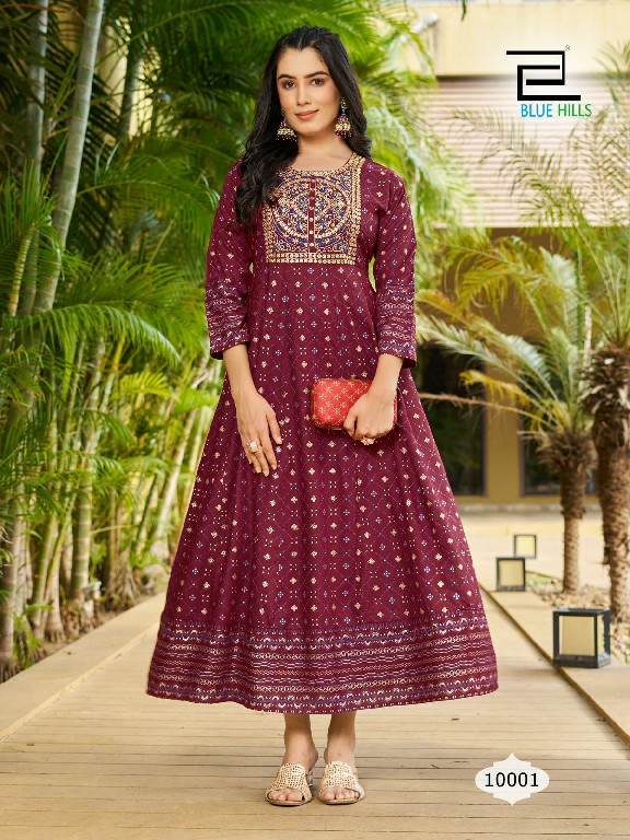 BLUE HILLS READYMADE SANDWICH VOL 10 ANARKALI EMBROIDERY GOWN IN BIG SIZES