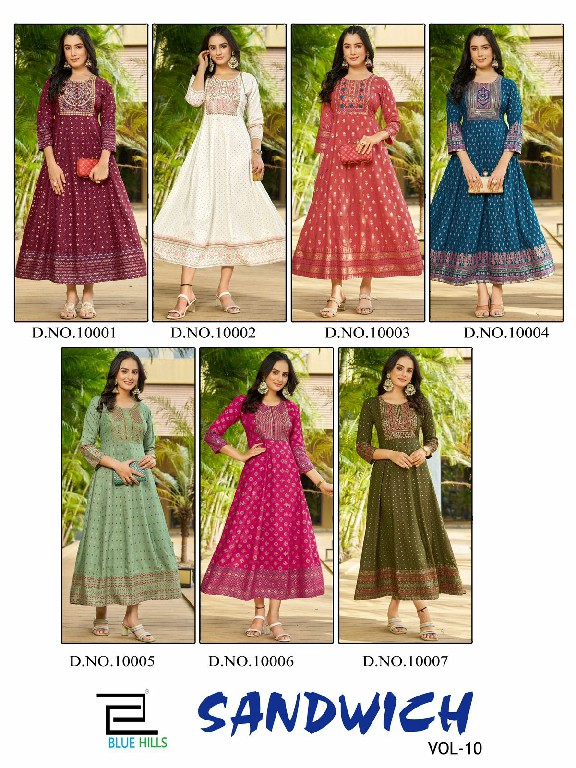 BLUE HILLS READYMADE SANDWICH VOL 10 ANARKALI EMBROIDERY GOWN IN BIG SIZES