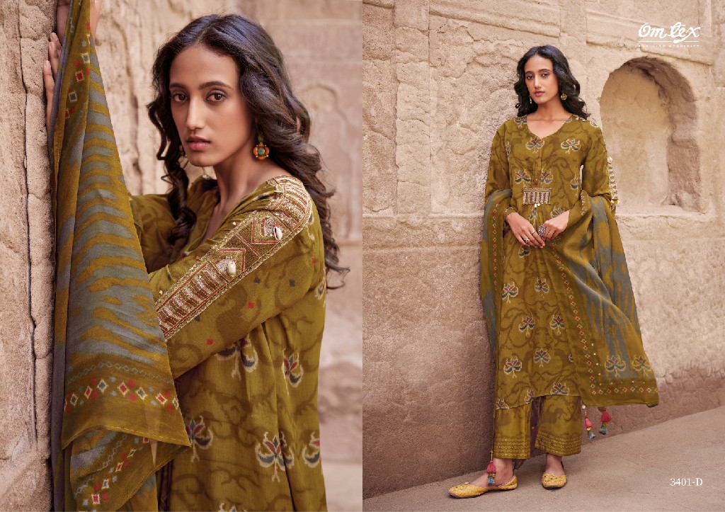 Omtex Dilbar Wholesale Natural Crepe With Hand Work Salwar Suits