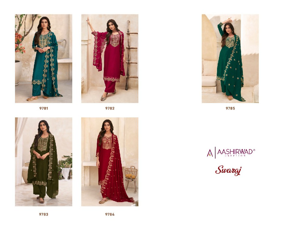 Aashirwad Swaraj Wholesale Butti Silk Wholesale Readymade Collection