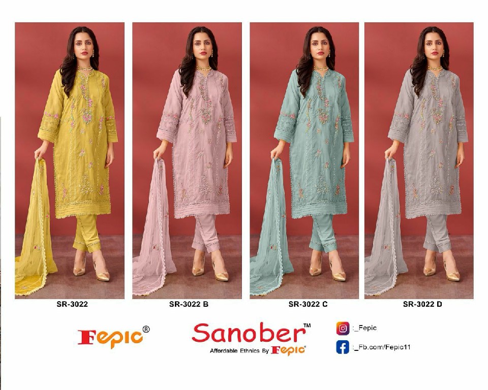 Fepic Sanober SR-3022 Wholesale Readymade Pakistani Concept Suits