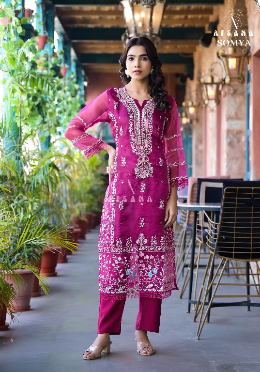 Afsana Somya Wholesale Organza Kurtis With Pant And Dupatta Combo