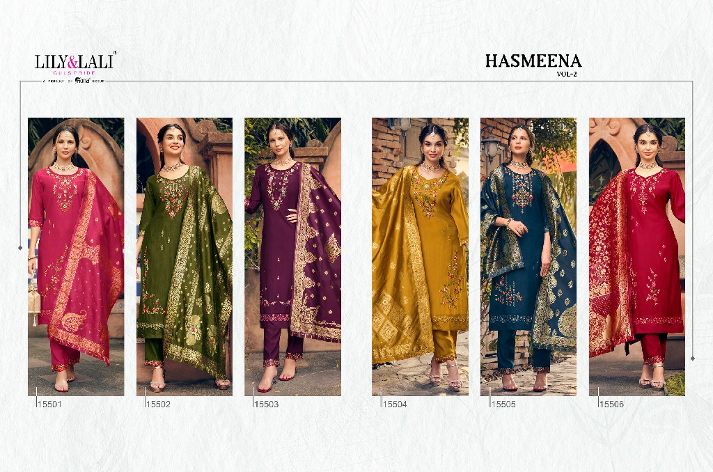 LILY AND LALI HASMEENA VOL 2 FULLSTITCH DESIGNER OCCASION WEAR BEAUTIFUL WORK LADIES SUIT