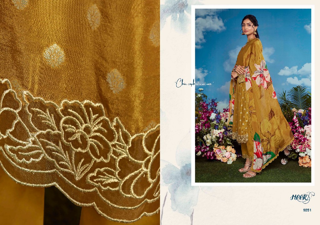 Kimora Heer Blossom Wholesale Muslin Weaving With Organza Embroidery Salwar Suits