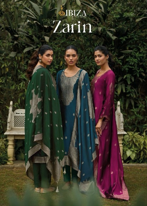 Ibiza Zarin Wholesale Pure Banglory Silk Jacquard With Work Salwar Suits