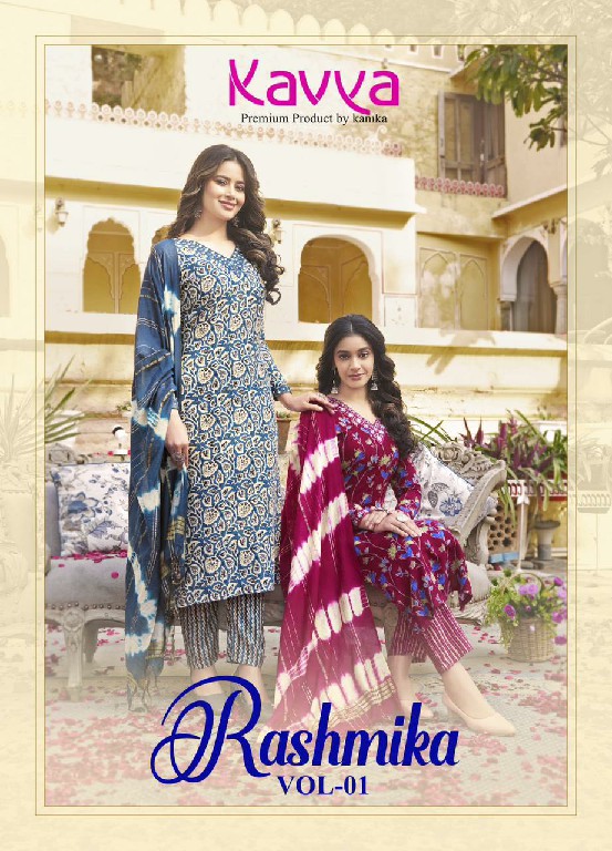 Kavya Rashmika Vol-1 Wholesale Straight V Neck Kurtis With Pant And Dupatta