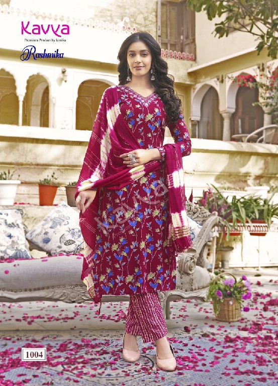 Kavya Rashmika Vol-1 Wholesale Straight V Neck Kurtis With Pant And Dupatta