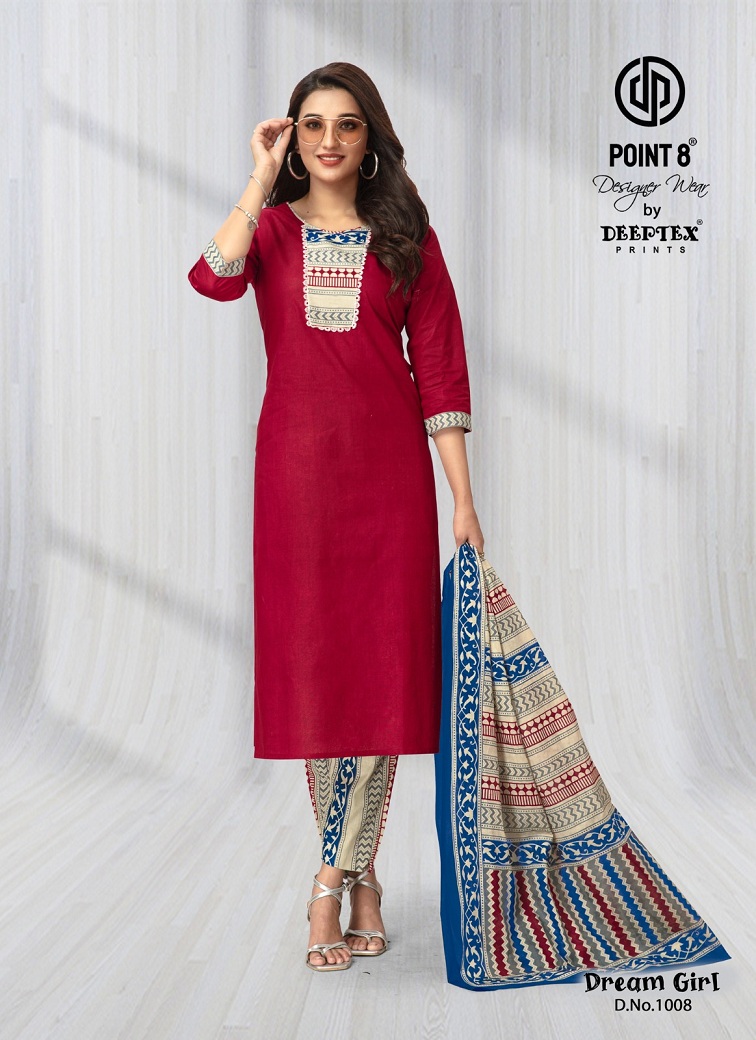 Deeptex By Point 8 Dream Girl Vol-1 Wholesale Pure Cotton Kurtis With Pants And Dupatta