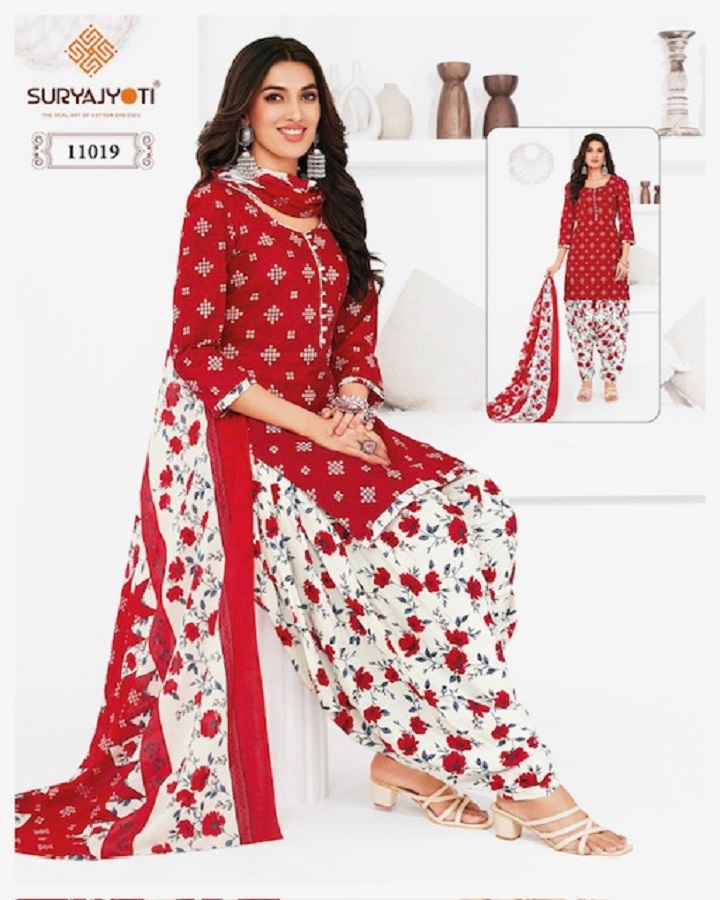 Suryajyoti Trendy Patiyala Vol-11 Wholesale Pure Cotton Printed Dress Material