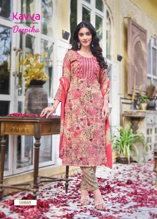 KAVYA DEEPIKA VOL 10 READYMADE BEAUTIFUL STRAIGHT KURTI PANT DUPATTA