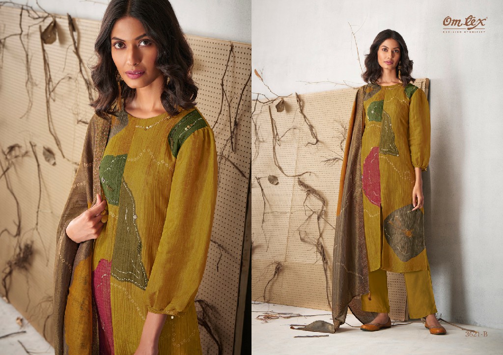 Omtex Aniwarya Wholesale Roesemery Silk With Handwork Salwar Suits