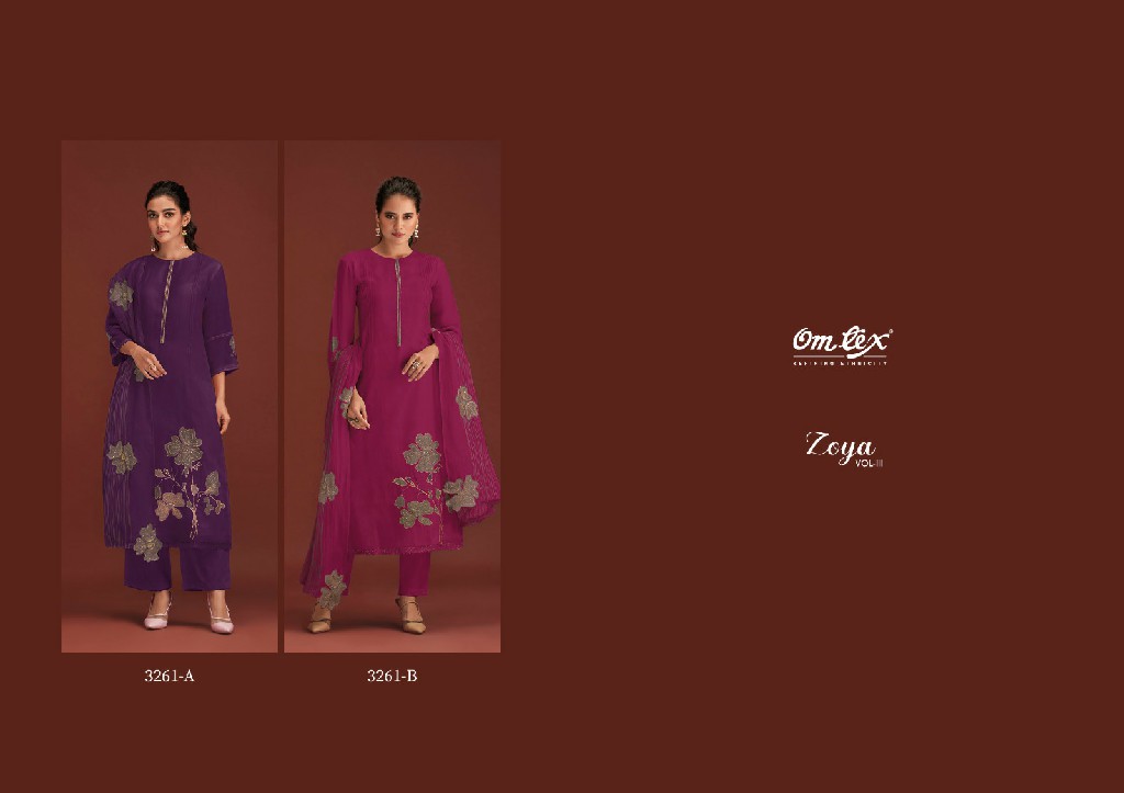 Omtex Zoya Vol-III Wholesale Organza Digital With Hand Work Salwar Suits