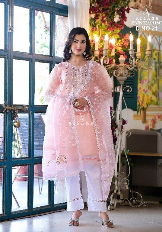 Afsana Zain Hashmi D.no 21 Wholesale Pakistani Organza Suits Combo