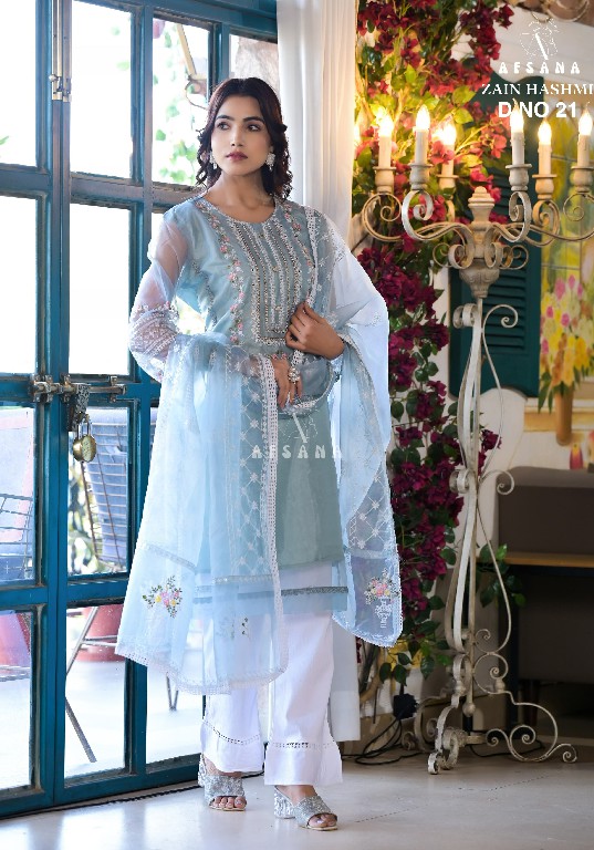 Afsana Zain Hashmi D.no 21 Wholesale Pakistani Organza Suits Combo