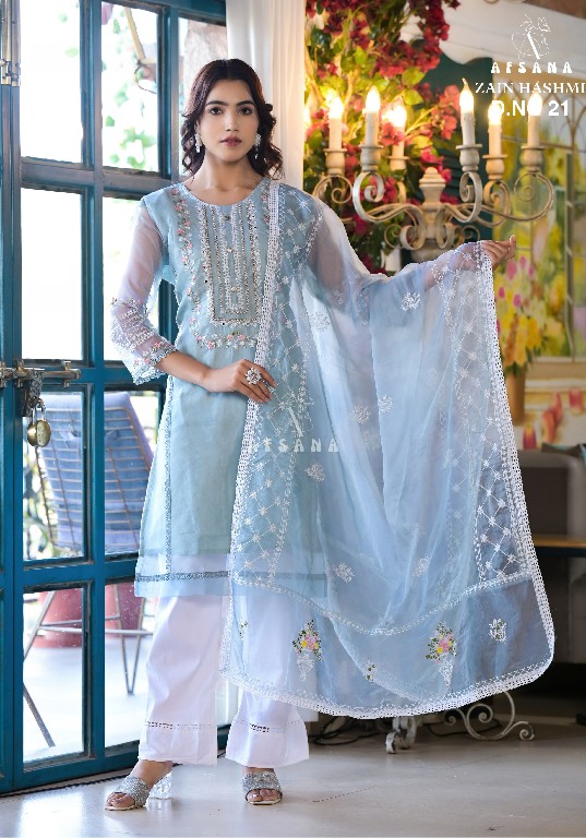 Afsana Zain Hashmi D.no 21 Wholesale Pakistani Organza Suits Combo