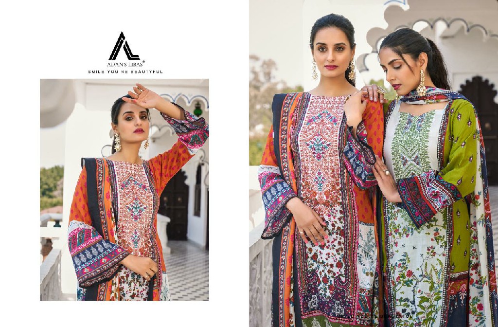 Adans Libas Naira Vol-30 Wholesale Pure Cotton With Self Embroidery Work Dress Material