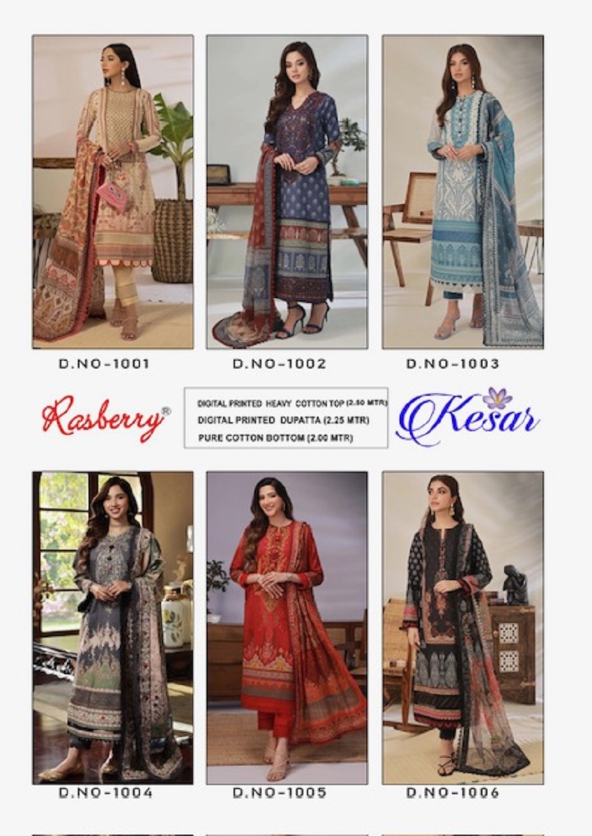 Rasberry Kesar Vol-1 Wholesale Karachi Cotton Printed Dress Material