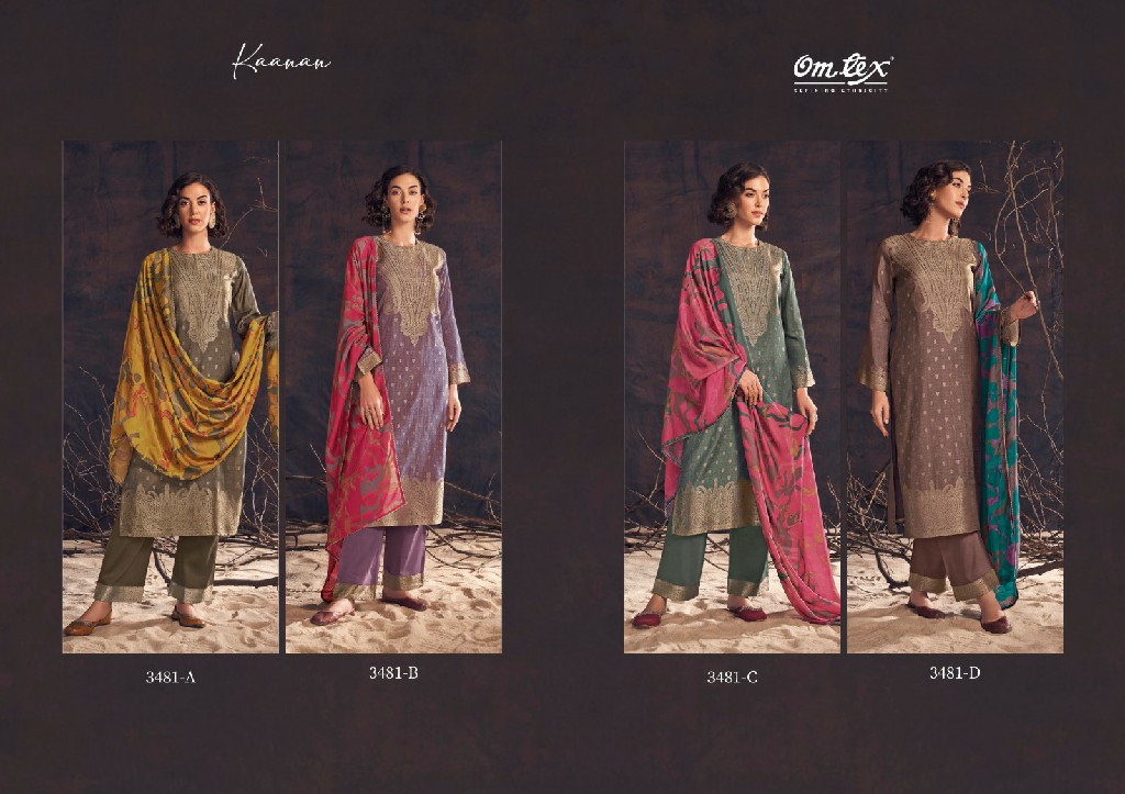 Omtex Kaanan Wholesale Pure Musleen Jacquard Salwar Suits