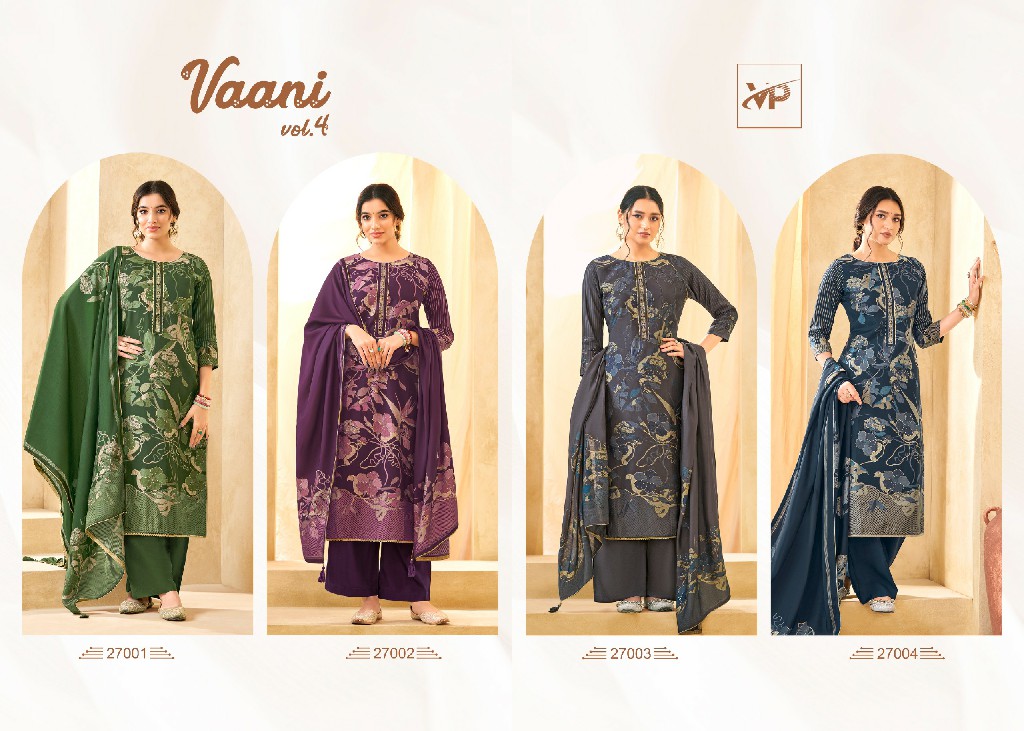 VP Textiles Vaani Vol-4 Wholesale Pure Muslin Printed With Embroidery Dress Material