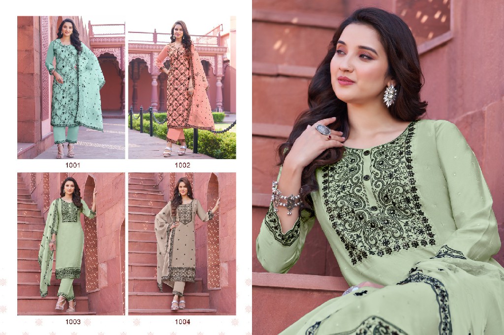 Khushi Aanya Wholesale Kurti Pent With Embroidery Full Work Suits