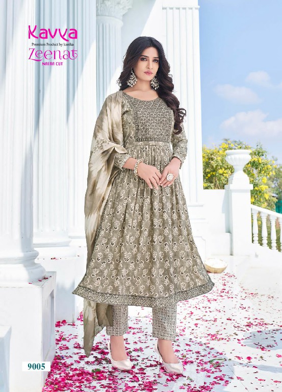 ZEENAT VOL 9 BY KAVYA FESTIVE WEAR READYMADE NAYRA CUT 3PCS SET CATALOG