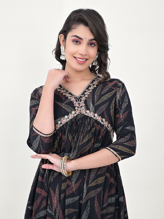 Label Khoj Wholesale A Line Modal Silk Long Kurtis Combo
