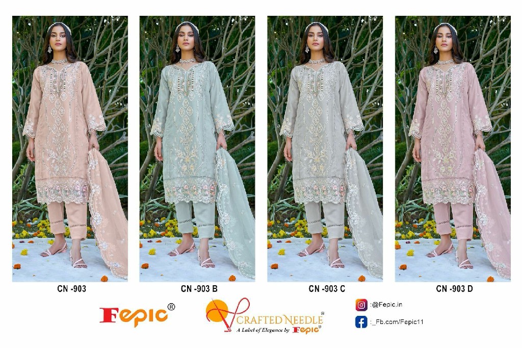 Fepic Crafted Needle CN-903 Wholesale Readymade Pakistani Concept Suits